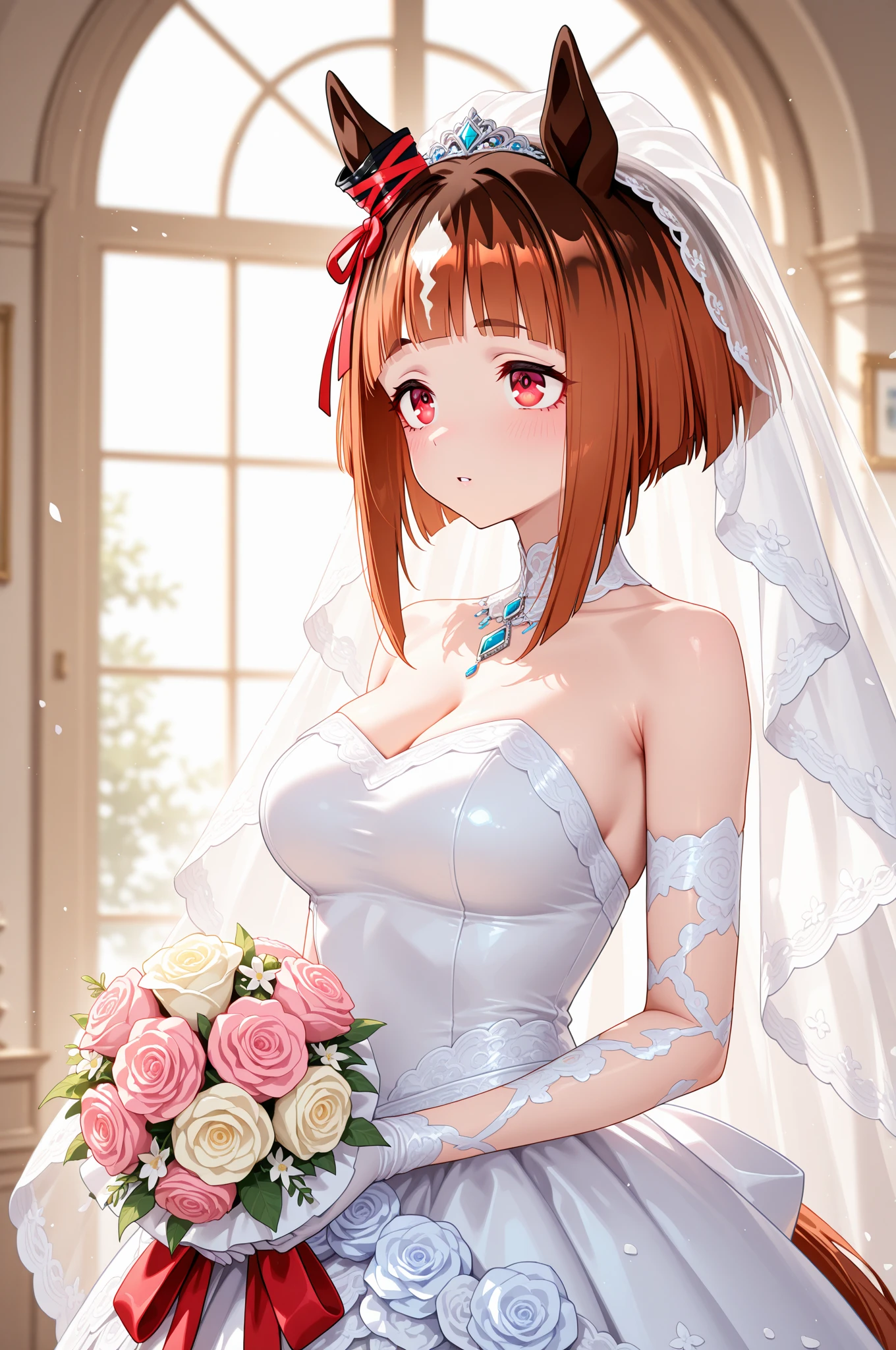 beautiful girl bride with a bouquet of flowers in her hand, in dress, cute beautiful girl in a nice dress, clean detailed beautiful girl art, attractive beautiful girl, beautiful girl, seductive beautiful girl, beautiful alluring girl, beautiful girl style