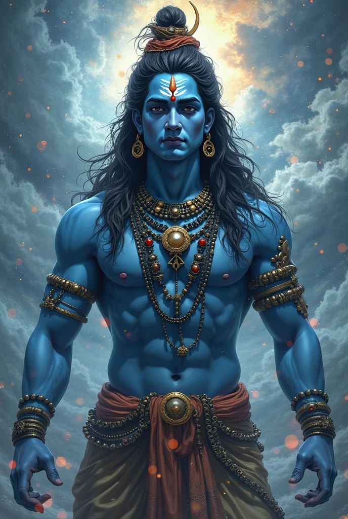 Create realistic lord shiva image with smile
