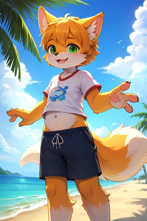 Red Panda Boy，Ocean，One person，