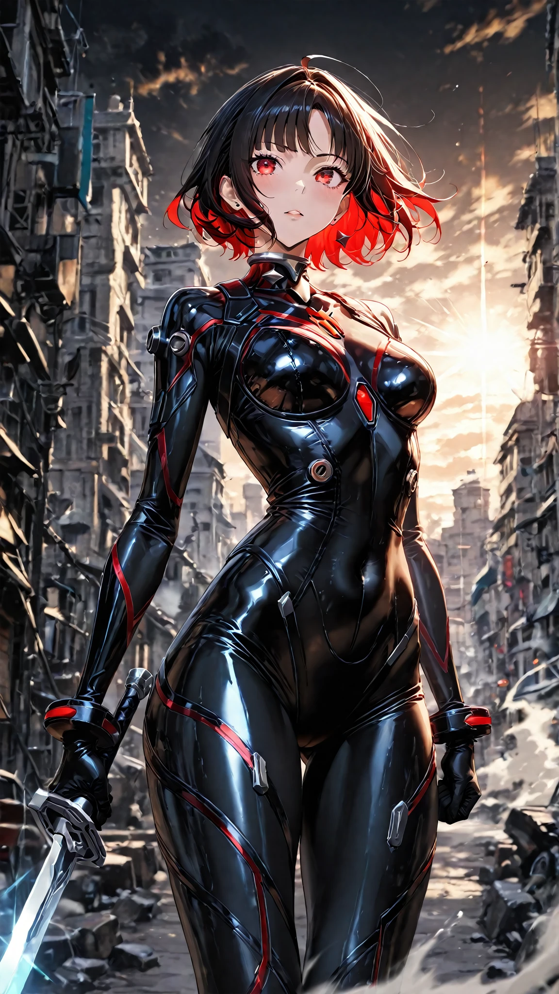 female、Big Breasts、Make women bigger、Giantess、giantess、Realistic、Cute face、Walking giant alien woman、masterpiece、Highest quality、Very detailed、Giant blue skinned woman、Giant Space Alien、Giant Alien、Head with antennae、smile、A small town destroyed by a giant alien、Aliens invading the city、Smoke-filled city、rubble、Gloomy Weather、Scary atmosphere、Rubber Suit、Alien Suit、Real Anime、Real Animeスタイル、Full body view、Portrait、Walking towards here、The fugitive々、Anatomically correct