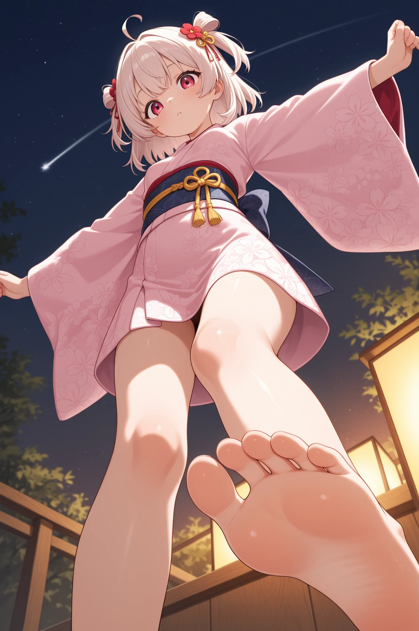 A very small girl with an ultra super nanosmall body, 70 centimeters high. , haciendo un super split ,desnuda y con un pene gigante en su micro vagina