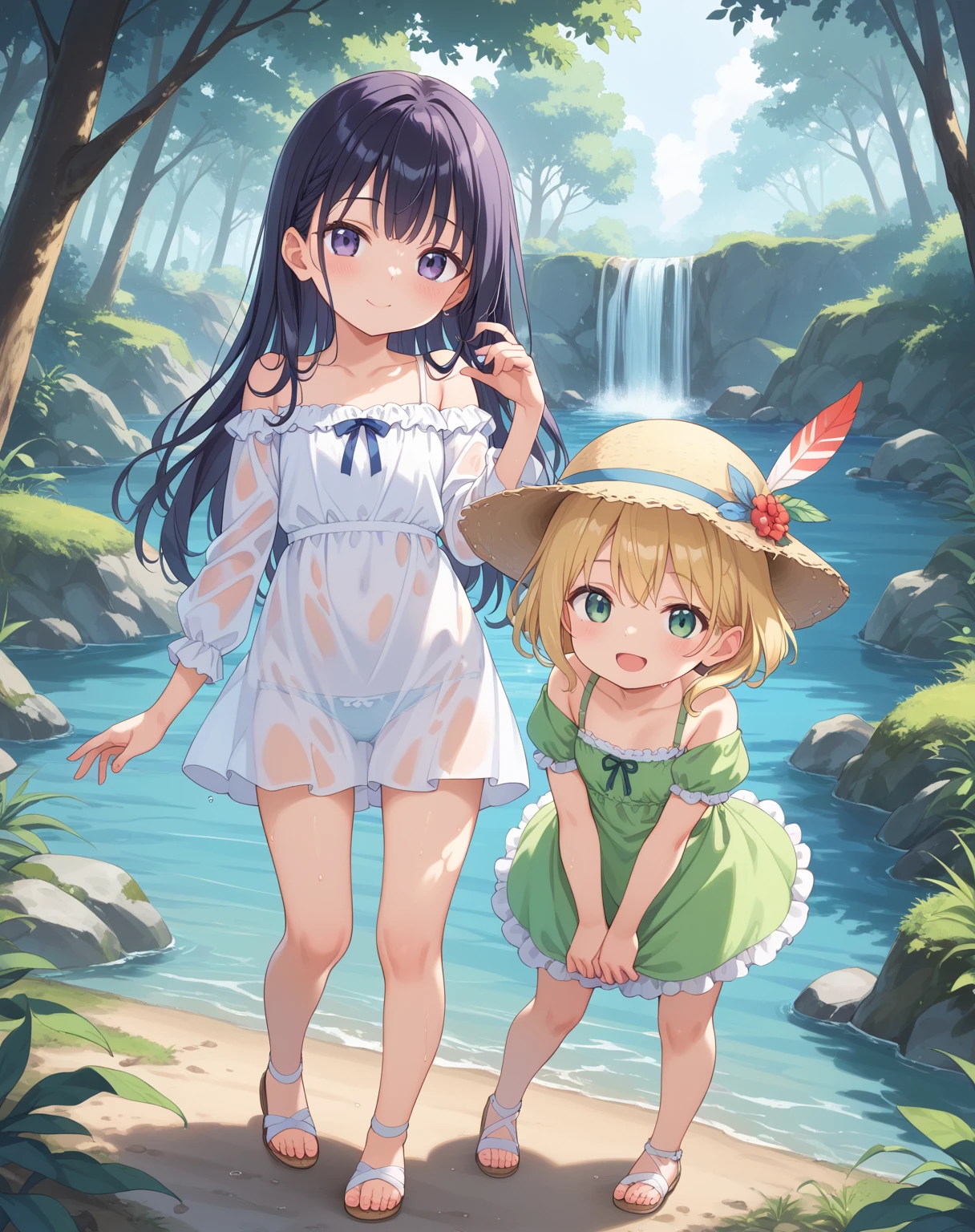 {{{(((Anal hole expansion, pussy hole expansion (cervix visible) )))}}}, Ultra high resolution, 64k, very detailed illustrations, Beach (tropical country, palm trees, tropical animals, the sun is very strong), 3 girls (1
(1 year old, 1 year old, 1 year old), cute children's swimsuit, (short arms: 1 and a half years old), round face, (little girl: 1.8), bare feet, (child: 1.9), (baby face: 1.4)), sunlight, flat chest, blonde, super long hair, hair tied on the head, surface effects, color effects) profile, little girls (3 girls), open their anal hole, super huge vibrator in the anal hole is inserted, {{{A very thick vibrator is inserted into the girl's anus, and a very thick vibrator is inserted into the pussy of girl A}}, the girl spreads her legs open, her buttocks are grabbed and spread apart, and she is dripping with tears and drool. Yes, one eye closed, mouth wide open, raped eye, side view, ((NSFW,side view)), YoDeltamon,