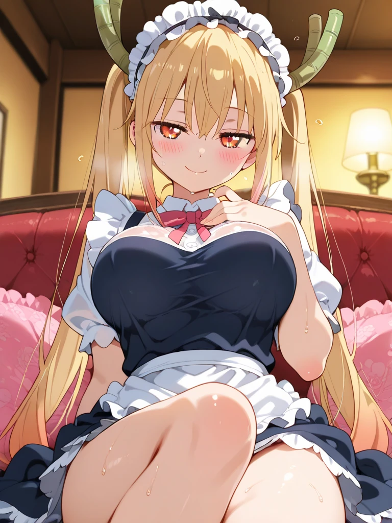 masterpiece, best quality, hasegawa kobato, solo, blonde hair, twintails, 10yo, (petite),
frills, flat chest, black sleeved dress, red blue heterochromia, white skirt,
smile, standing, park,