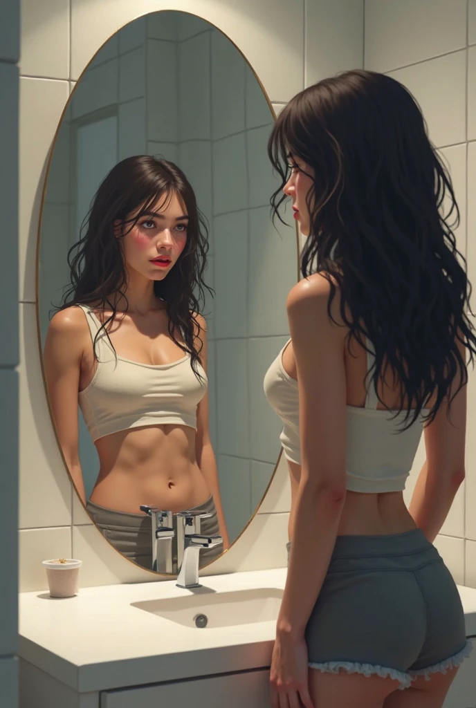 Breast augmentation to size 2.5, keep the photo realistic