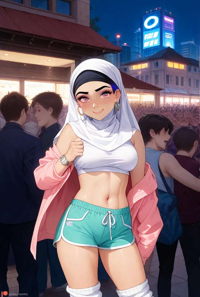 Crop top malay with hijab