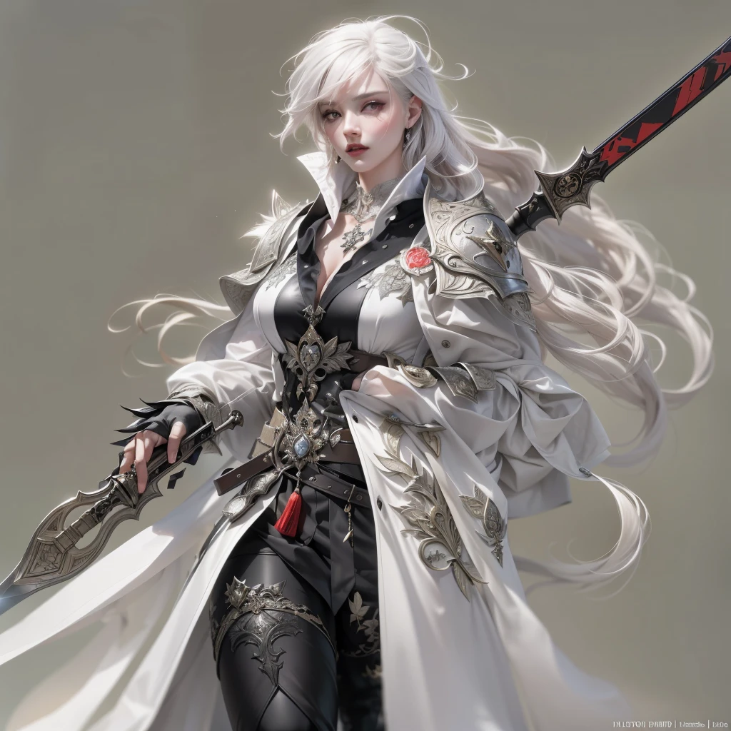 3 d model,Caramel macchiato, arma, The sword, halter, holdingweapon, 32K, Linen cloak, Top quality, Masterpiece:Faust,,1boys, long whitr hair, clouds, On your stomach, (tmasterpiece,k hd,hyper HD,16k),clutching a sword, buliding, Reflectors, bloods, Eastern Asia, Weapon focus, Skysky, brunette color hair, knifes, trouser, firey, banya, The clothes ar, bandagens, sword sheath, Masks, 独奏