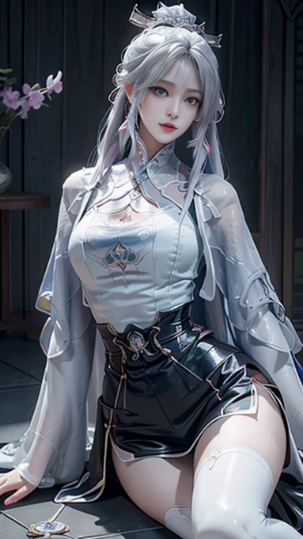 a white hair、Close-up of Miss wearing white mask, Beautiful character painting, Guweiz, Gurwitz-style artwork, White-haired god, author:Yang Jie, Epic and beautiful character art, Stunning character art, author:Fan Qi, by Wuzhun Shifan, pixiv Art Street Guviz, Single ponytail, insult, High Ponytail, Tall and big, Long legs, Walk, elegant, dignified, Miss, Beautiful curves, sweet smile, Strong sense of detail and layering, colour丰富绚丽, Has a unique texture, rich and colourful, colour, vivid, Design Art, 16K, Super detailed, {{illustration}}, {Extremely refined}, {Exquisite surface treatment}, Super detailed, Delicate and shining eyes, {{Light}}, Ultimate light effect, model: Realism, CFG size: 12, Laura: Bright texture (1.35), high quality, masterpiece, Exquisite facial features, Delicate hair depiction, Detailed depiction of the eyes, masterpiece, best quality, Light line tracing, Extremely detailed CG unified 8k wallpaper, masterpiece, best quality, (1 girl), Perfect Miss Body, naked, beautiful eyes, (Delicate face), short black hair, Tie your hair up, Light blue hairpin, Black silk frame glasses, in class, (White skin), (Optimal Lighting), (Super intricate details), 4k unity, (Super detailed CG), Showing off her white legs,Sexy Long Legs, Thin waist, Extremely detailed depiction, Pink Hair, Asymmetrical bangs, Hands on thighs, Move your eyes away, 8k resolution, Raise an eyebrow, shiny hair, Flower head, Wristbands, bandage,Leather sexy pose, simple grey background, Climbing towards the viewer, Kitten pose, On all fours,