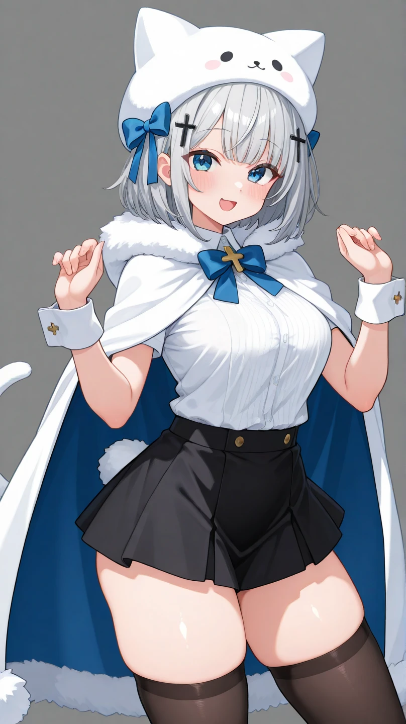1girl, solo, masterpiece best quality, 26 year old Scandinavian woman, Short blonde hair, bun-like hairstyle, bright blue eyes, large breasts, buxom chested, dark blue dress, cleavage, exposed shoulders, silver tiara, white stash, corset, full body shot
