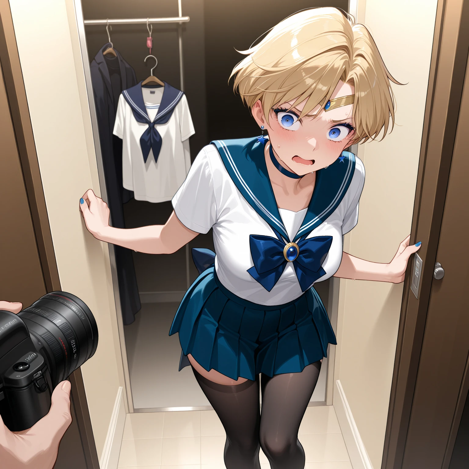 blue underwear,Squat down to pee,Bigchest,The face is clear --auto