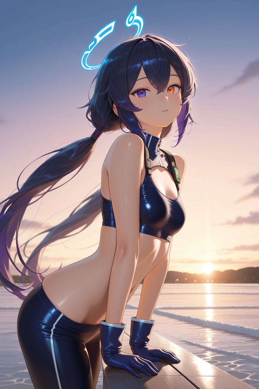 ((Best Quality)), ((Masterpiece)), ((Detailed)), (Immersive), (impressive), ((The vibrant)), Anime style, Young girl, Micro Bikini, vector art, vector illustration, Scalable art, moon light, Beach, summer ambiance, selective focus, fine art photography, background blur