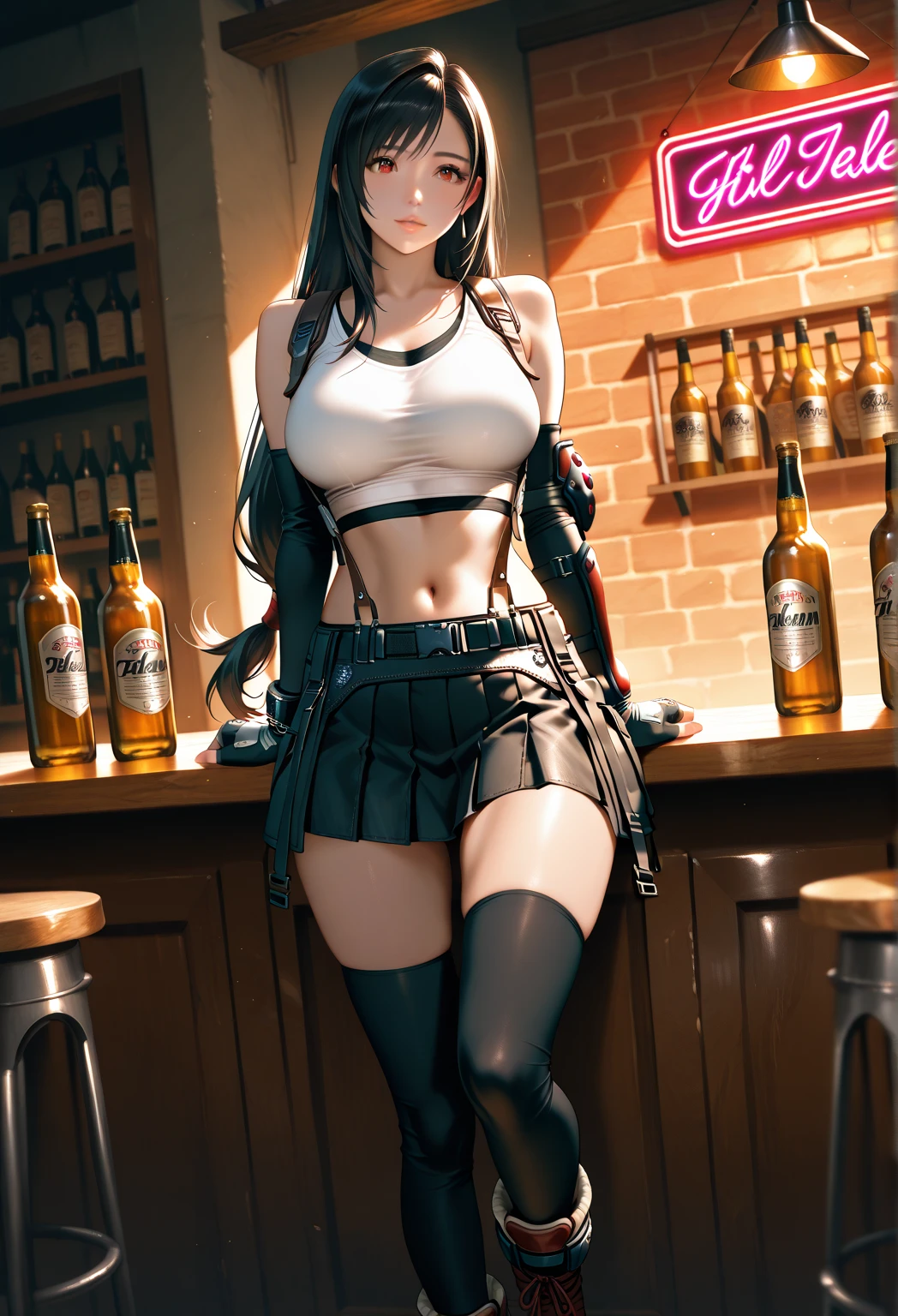 Dynamic poses, ultra detail, small breast, top quality, masterpiece, top quality, jewellery, elegant, blush, navel, six pack, body goals:1.5, hair ornament, full body shot, 1female,(Very detailed CG unity 8K wallpaper),best qualtiy,cinematic lighting,beatiful detailed eyes,Bright pupil,Redlip(Very fine and beautiful),(Beautiful and detailed eye description),ultra - detailed,masterpiece,), exposed cleavage, tight skirt, stocking:1.5, handsock:1.2, bent over, showing off ass, tight ass, sensual look, dark skin, spanking her own butt