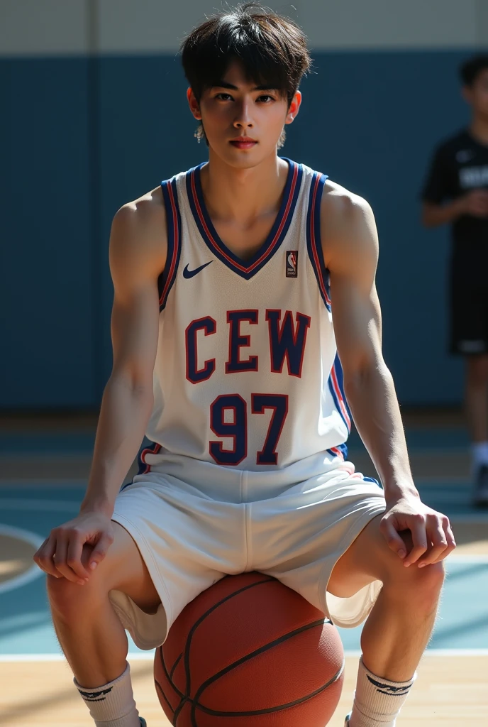 Cai Xukun is playing basketball