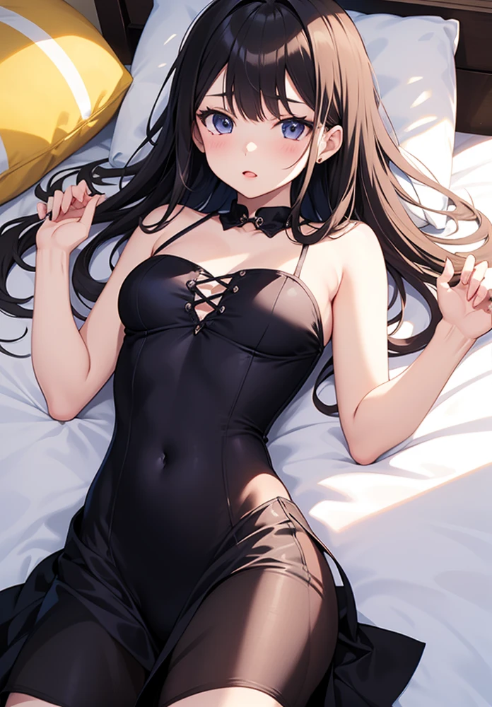 high definition, detailed, shiny, dark skin , gorgeous Innocent girl with thigh-high stockings and a . The innocent girl is blushing in a innocent and flustered way. big room with furniture and fire place.
2. Create an Anime style piece inspired by with fine lines and high detail.
3.Using Ai generated algorithm to create a luminescent background of a cluttered bedroom thats in a realistic setting.
4. Redifine the full Image to look hyper realistic with sharp lines and high resolution.
5. Redifine the Image using Ai algorithm to make the image photo have beautiful dark to light detail
