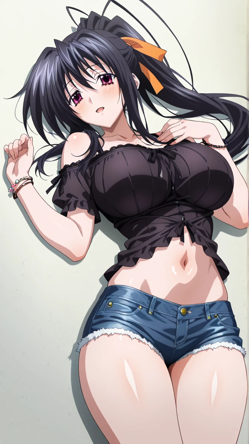 masterpiece, best quality, looking at viewer, facing viewer, bare legs, 1girl, solo, upper body, bow, serafuku, disgusted face, night time, heavy rain, outdoors, city, crop top, navel, wet clothes, drenched, overly long sleeves, hands in sleeves, blood tears, blood marks, dark alleyway, blood splattered on the ground, red bright light, glowing eyes, depth of field,holding a knife,red sky, atmofer,perfect hands