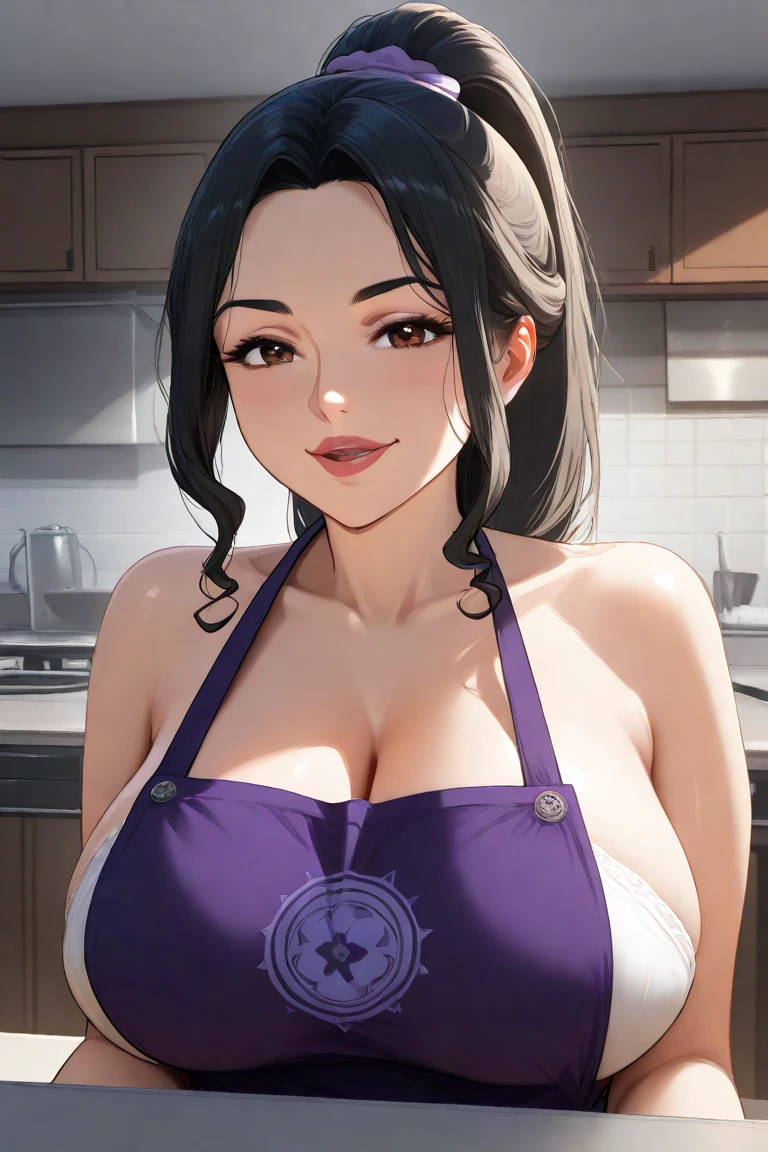 (((masterpiece))), 1girl, solo, twintails, smile, ((Gigantic Breasts1.6)), full body, apron, masterpiece, best quality, highly detailed, bloom, cinematic light, <lora:last:1>