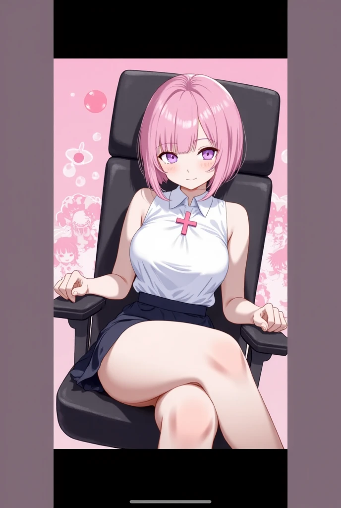 Female, 42 years old、mature woman、shortcut、pink hair color、big breasts、chest、Tight Skirt、garter belt、Black clothes、Skirtlift、Peeing、pointy breasts、large areolae、double peace、see through、panty shot、erect nipples、clothed、squatting,open legs、background public toilet