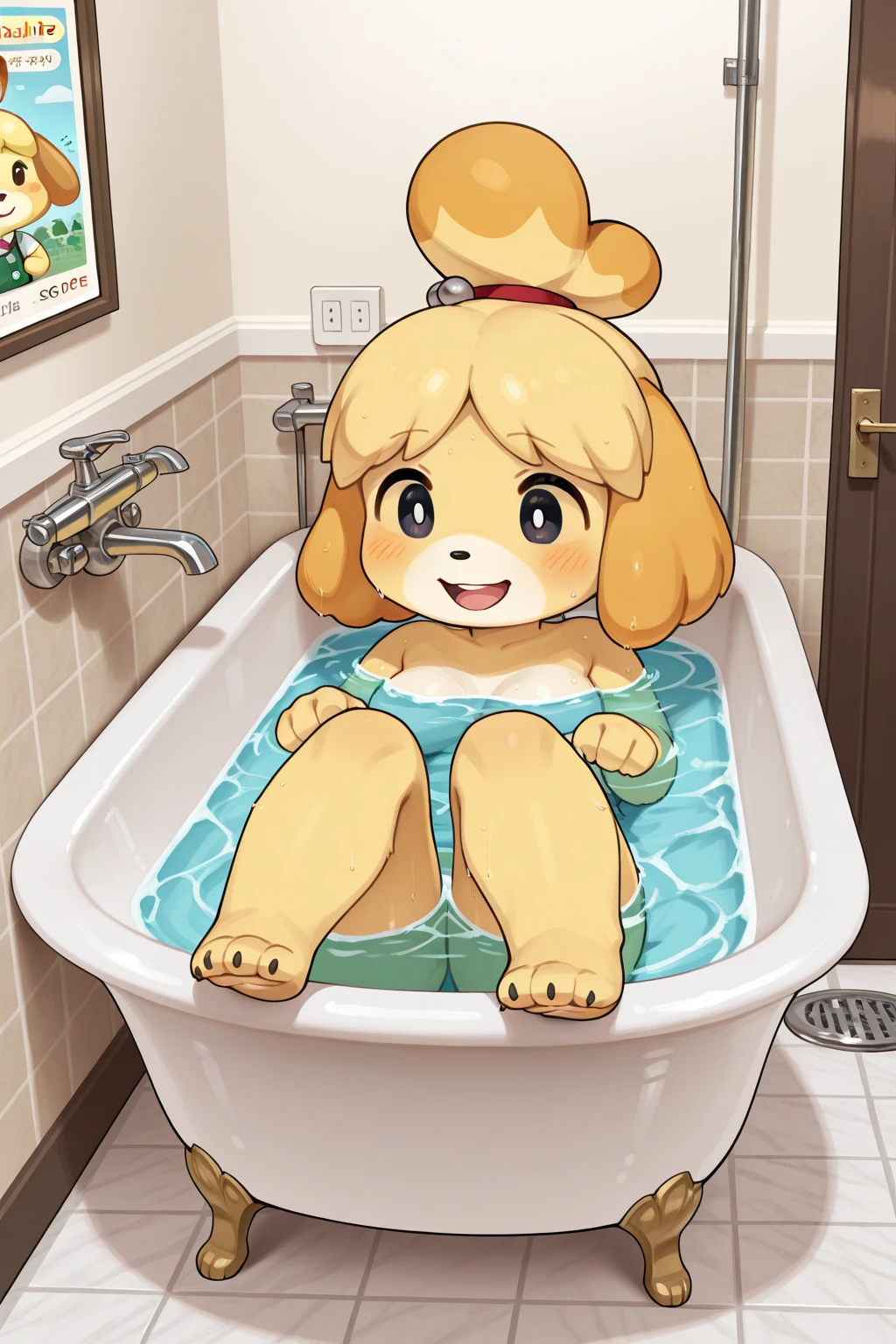 by chelodoy, many young girls, Toriel, young, bikini, cameltoe, small breasts, cum, shower, kids on the background watching