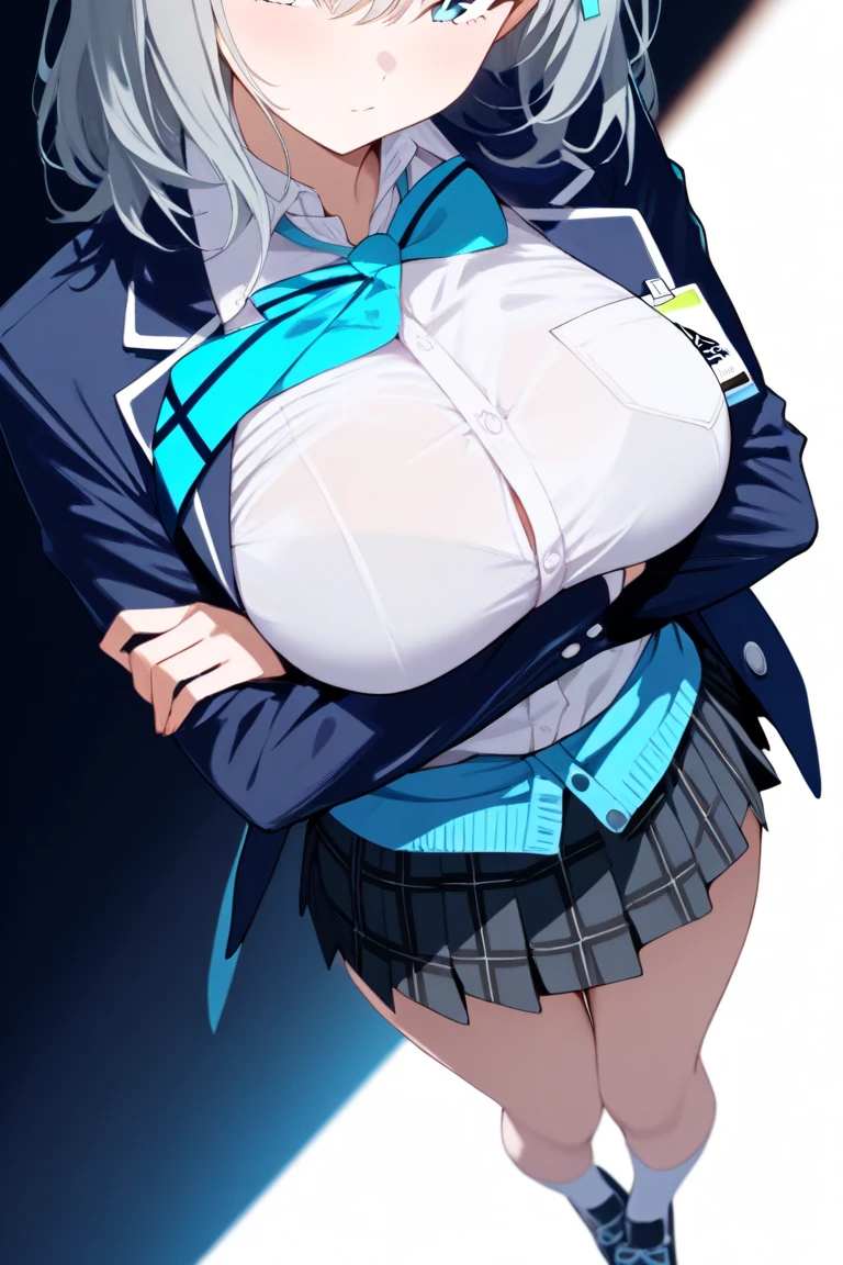 (ultra 8k cg, picture-perfect face, perfect face, beautiful face, masterpiece, high quality, best quality, flawless, clean, professional artwork, famous artwork), 1girl, solo, daiwa scarlet \(umamusume\), daiwa scarlet, twintails, hair intakes, tiara, fangs, horse ears, horse girl, red eyes, open mouse, grin, smirk, tiara, (dark persona:1.2), (corruption:1.2), shiny glossy skin, gyaru, tied shirt, open clothes, bikini, pleated skirt, thong, (huge breasts:1.0), perfect female body, narrow waist, looking at viewer, simple background, nswf