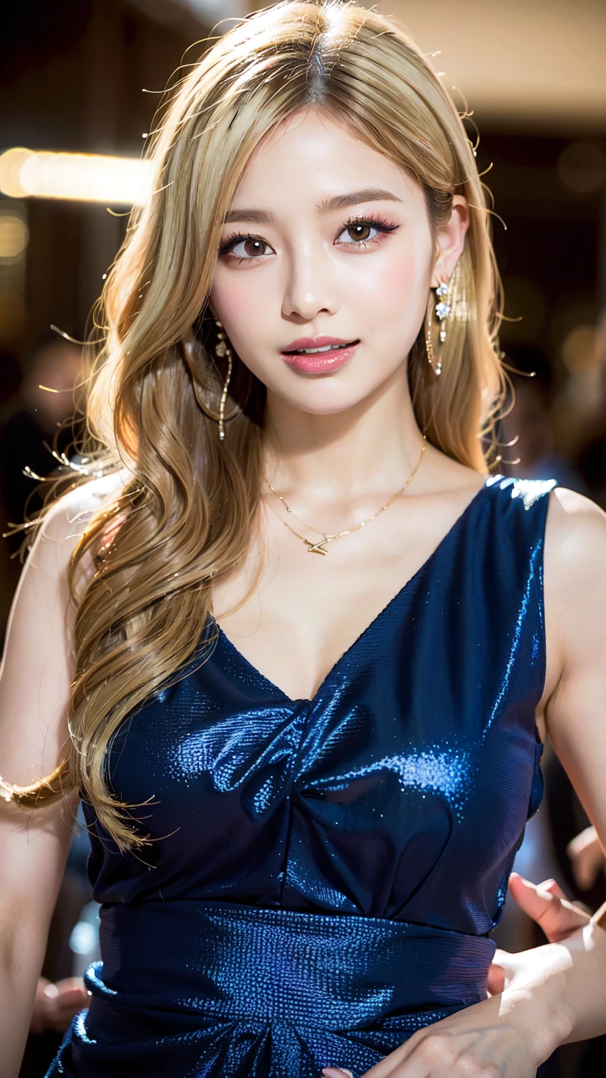 Nightclub, 1 female, A flashy Japanese gal, 20-year-old, Double Eyes,mile, Detailed face, big ring earrings，Ring-shaped bracelet, Fancy large necklace, Rich purple eyeshadow, Flashy glitter makeup，Long False Eyelashes, Thick eyeliner, ((Light blonde, Wavy Long Hair:1.5))，Flashy Nails, fine grain, ((Super sexy party dress:1.5)), Perfect proportions, Slender body, Flat Chest, Small hips, Side Bust Barbosa, BREAK ceremony,((masturbate violently:1.5)), ((Random sexy poses、put in、Deep joy, Ecstatic eyes:1.2)), ((I gasp hard:1.2))、Ecstatic face、Climax expression, Through clenched teeth、My whole body is convulsing、Official Art，Highly detailed CG Unity 8k wallpaper, (masterpiece:1.0),(highest quality:1.0), photo shoot, 8k, Browsing Caution, High resolution, Kodak Portrait 400, Film Grain, Lens flare brilliance,Very low camera angle, View your audience
