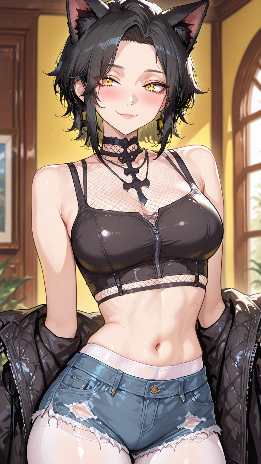 (masterpiece:1.2, best quality), (Practical, photoPractical:1.4), Fine quality illustrations, (Natural side light, light),
Looking at the audience, Upper Body, (Front view), 1 girl, Perfect face, Cute symmetrical face, Glowing skin, baby face, Long eyelashes, (Medium breasts), (Wide hips:1.2),short hair,
Beautiful hair, Pretty Face, Delicate and beautiful eyes, Beautiful Body, Beautiful breasts, Beautiful thighs, Beautiful Feet, Beautiful fingers,
(Beautiful scenery),(Lovely smile:1.3, Upper Eye), 18 years old,Pale skin,Wearing a black corset、Woman with gothic hairstyle, With perforation, 1 Girl, Solitary, Black Hair, short hair, ring,(pierced:1.5),(Punk style:1.5),(Gothic dress),(Dark lips:1.5),
