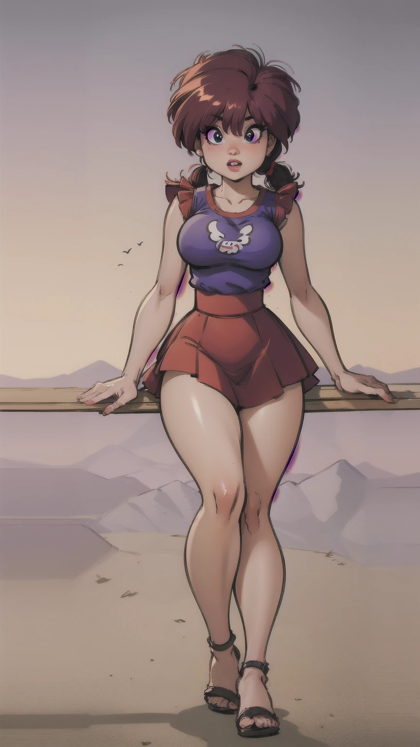 butch girl, pinup, centerfold, winter clothes, short skirt, cleavage