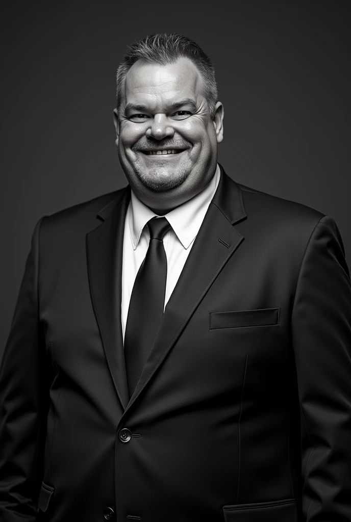 Image of fat rich banker wearing a tuxedo looking with smug face at camera