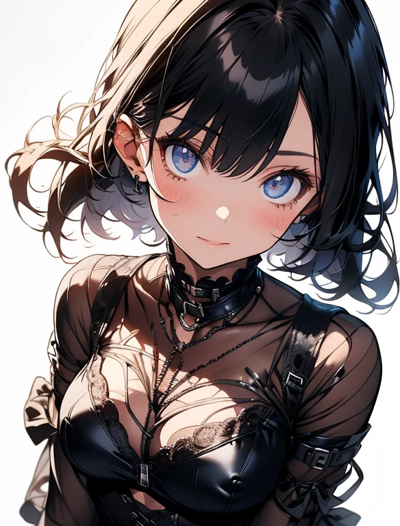 (Best quality, 8k, 32k, Masterpiece, UHD,:1.2),RAW, 1girl,ultra cute , natural lighting,transparent shining eyes, 20yo ,fair complexion, ((bra , sexy bra, lace bra )), Cowboy Shot, standing, shiny, large breast, bright, White Background, Hugging own breast, ((Closeup shot)), emphasizing the Cleavage, breast shot, face Closeup, Head shot, brown hair,, bobcut, leaning forward