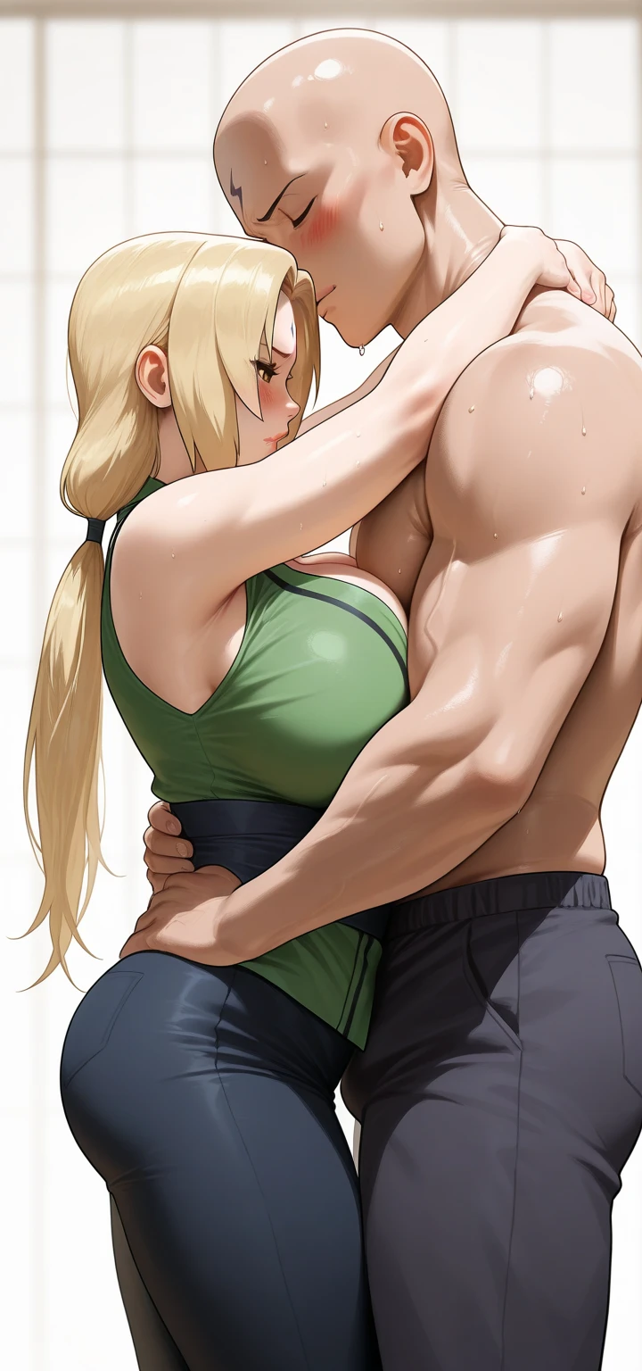 Highest quality, Huge breasts, Very curvaceous,  Long blonde hair, Yellow Eyes, Lewd, Improve, Fuller lips, Fascinating, Gym, White clothes, yoga pants, Gym, White clothes, pants, Handsome young man standing behind a girl, Touching Man , , Sex, having Sex, From behind, Shocked girl, Man standing behind woman, From behind, Sex From behind. The Man Behind, Front view, naked, Sex, Sex From behind, insert