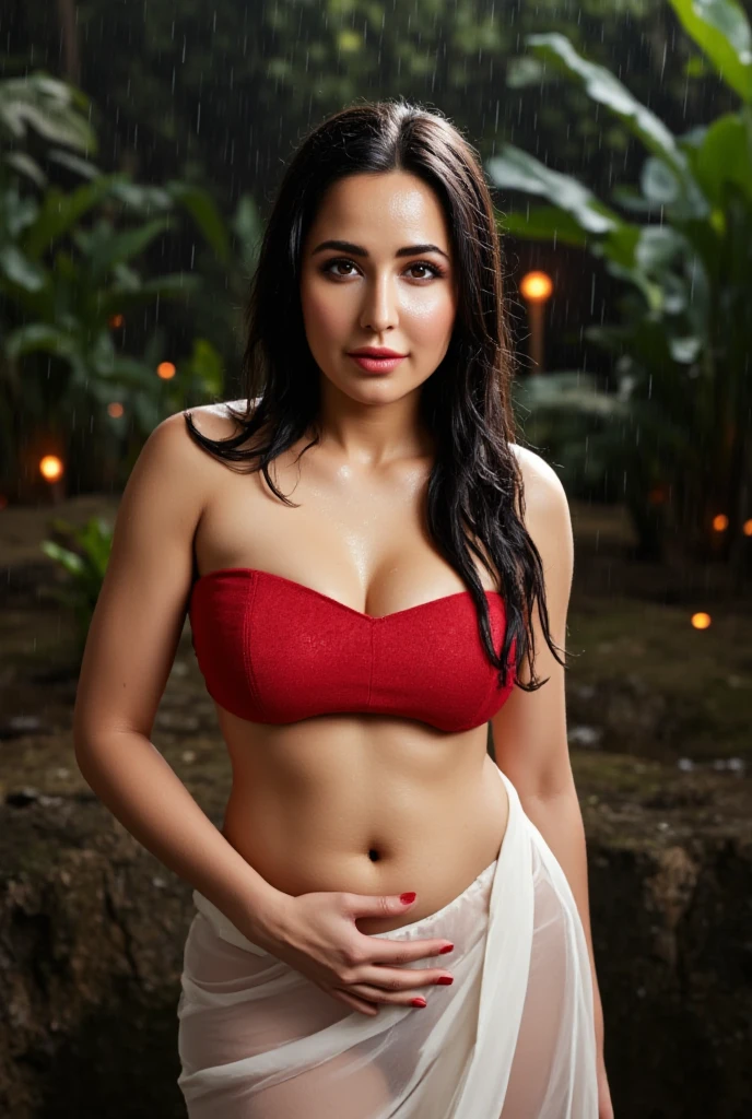 Day scene,rkps woman, close up photo of a latina from top view, posing under waterfalls, wearing bikini, perfect figure wet navel, wet swooping breasts, deep cleavage, look at viewer and smile, (cinematic:1.3), intricate details, (ArtStation:1.2), rakul preeth singh,( perfect eyes)