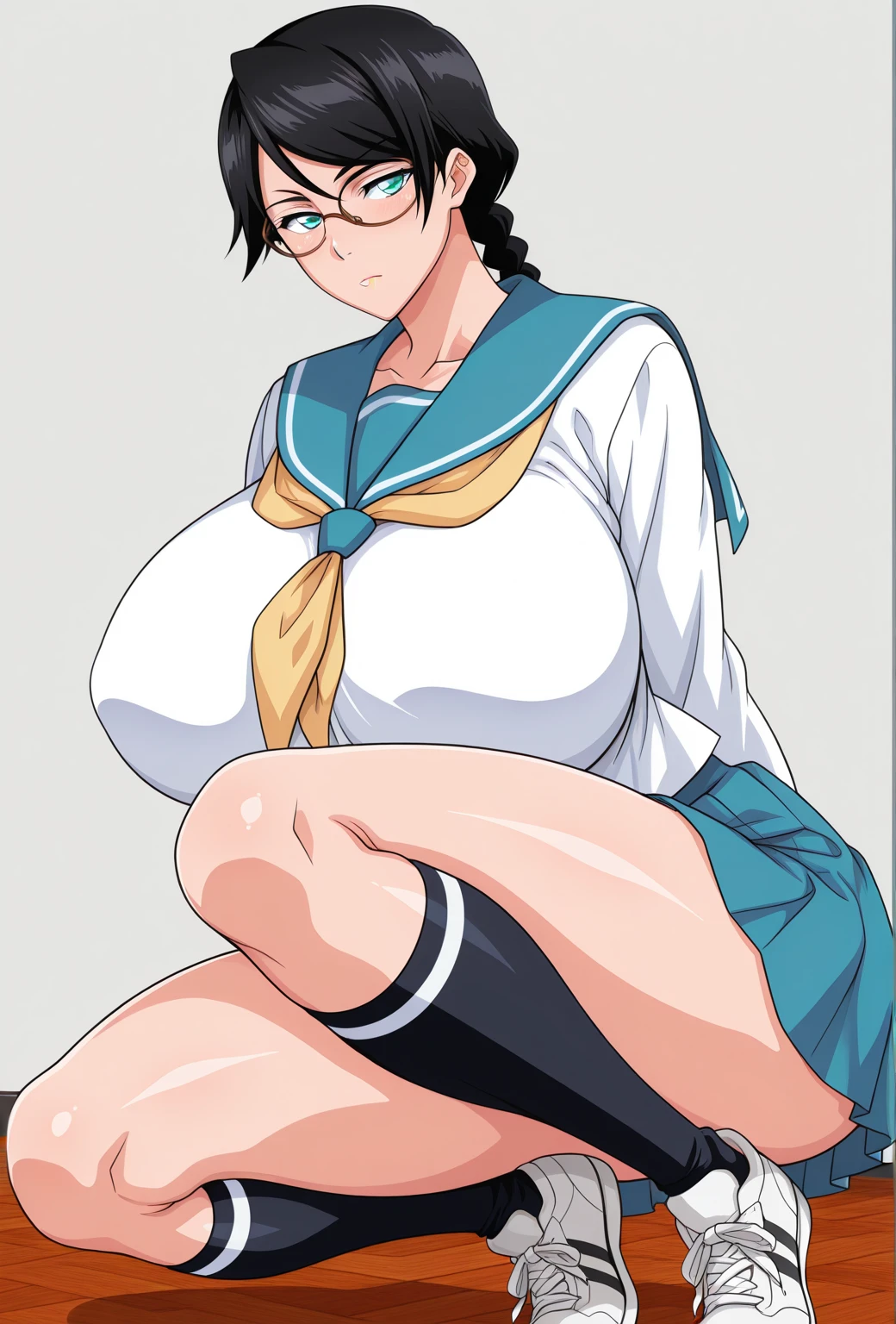 Big thighs, stockings, perfect, Big Quality, Big tits, cum, creampie, cum in tits, glasses