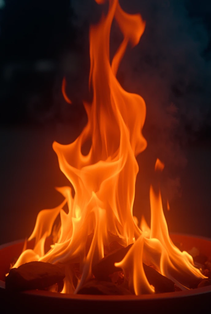 black colored flame, not orange, blackw