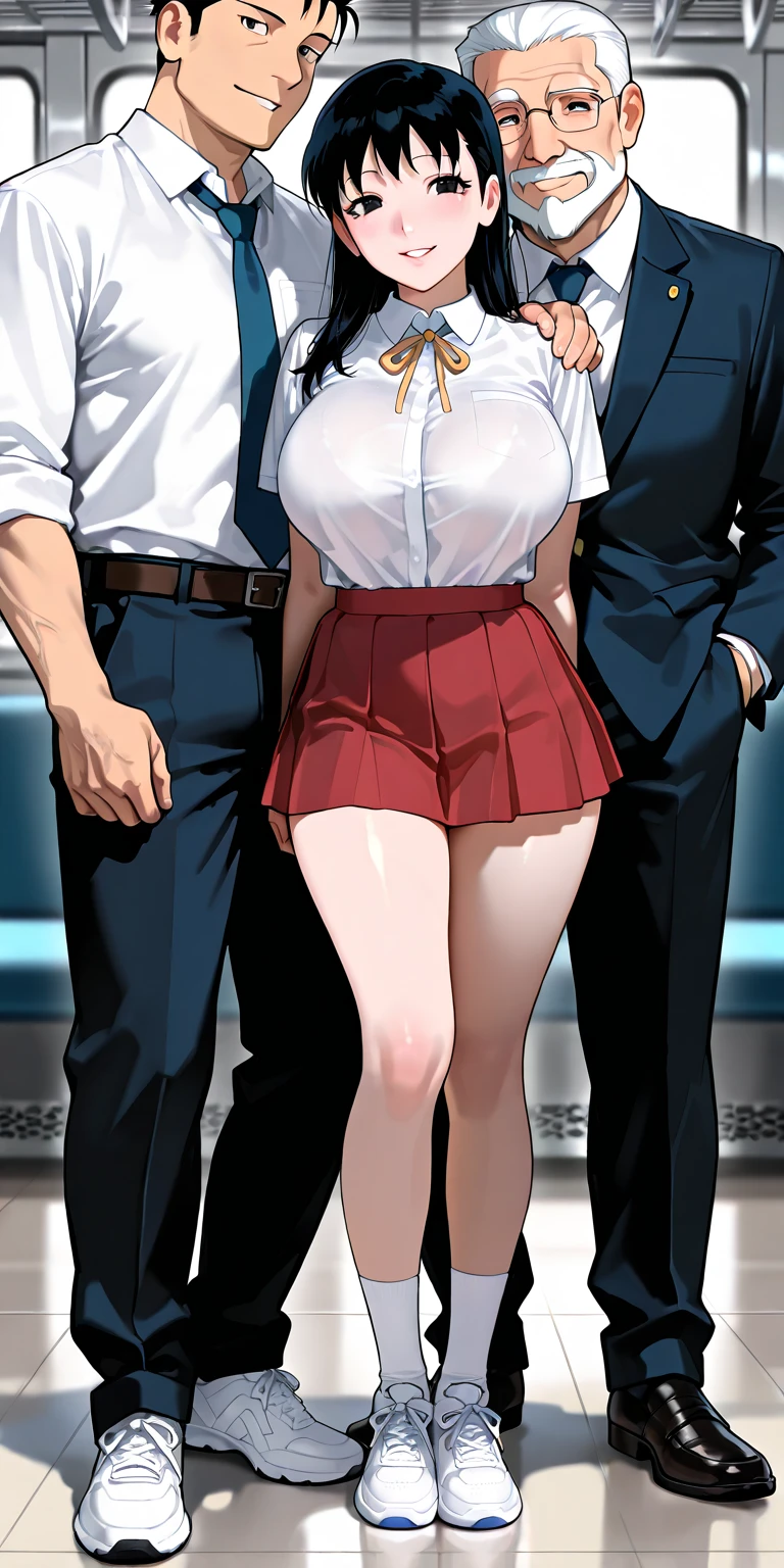 Multiple penises,Slender and sexy woman,Cum in mouth,deep throat ,Black thigh-high boots,Jeans Shorts,in the train,Molester,Multiple men,A man grabs a woman's arm,Put your hands behind your back,penis,rape,Sex,Creampie,ponytail,semen,