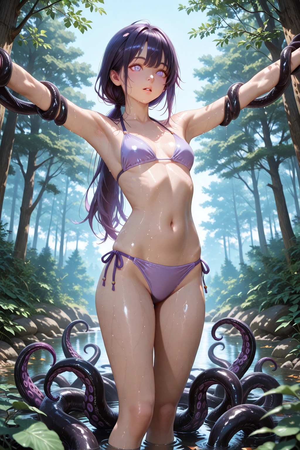Naheedah, Tight micro bikini, Erect nipples, Wet Skin, Glowing Skin, First Person View, girl, Seductive pose, Pixiv, Grin, Spread your legs,