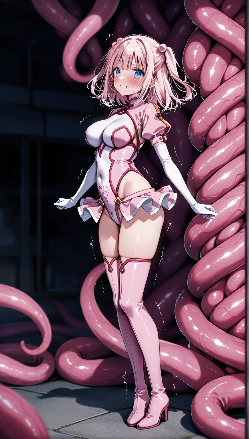score_9, score_8_up, source_アニメ,utena,very big breasts,((1girl)),shiny skin,front view,Areola,High leg,High heels,Micro Bikini,gloves,latex,Lewd,Long Breasts,glory wall,lick,Massive bukkake,Cum in mouth,Pussy juice,Tentacles,Dungeons,Belly bulge,Sex,Creampie,pregnancy