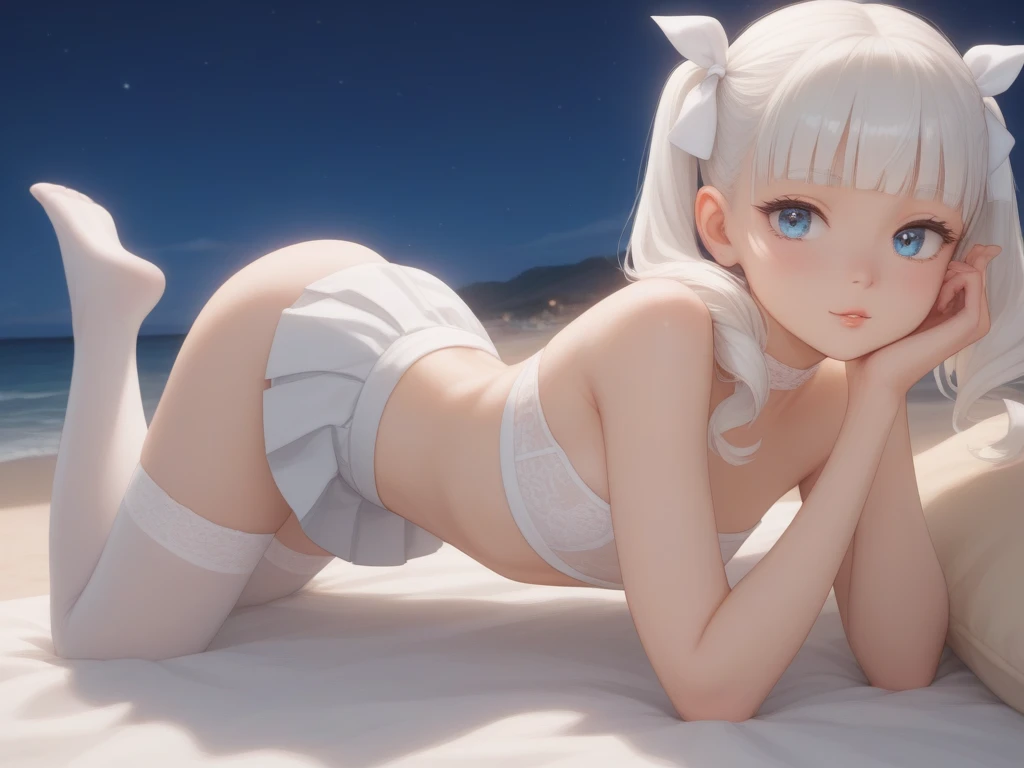 masterpiece、Highest quality、girl、Super detailed、Naked Apron、12歳の二人のgirl、Beach、Completely naked、Local blogging、Pussy、hug、kiss、Lesbian、Ecstasy face、Modest chest、full body、low angle、