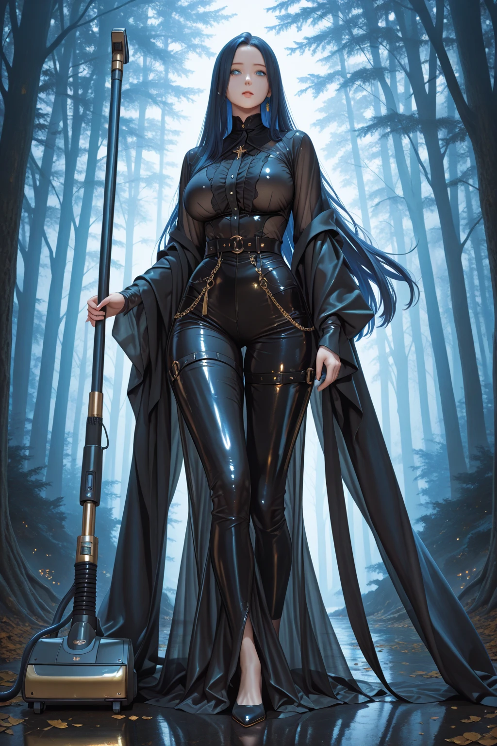 アニメ , 1 girl, {face perfect}, {long black hair}, {blue colored eyes}, {asymmetrical eyes}, {perfect nose}, {red lips}, {full body 5.0}, {{wearing black medieval leather clothing, detailed}}, {at a forest}
{8k image}, {128k ultra resolution}, {ultra quality 128k}, {128k high quality sharpness}
