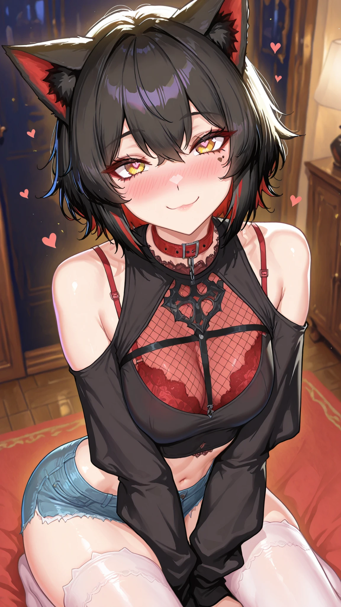 (best quality,4k,8k,highres,masterpiece:1.2),ultra-detailed,(realistic,photorealistic,photo-realistic:1.37),HDR,UHD,studio lighting,extreme detail description,professional,vivid colors,bokeh,(charming,alluring:1.1),playful,teenage girl,X-rated,mythical,Chala,dressed in a short green crop top and hot pants,standing with the body of a falcon, ,smiling with red eyes,stunning,showing off her exposed chest,posing like a lingerie model,flirtatious,enticing,with intricate hand tattoos and delicate details all over her skin,defiantly provocative,graceful posture,short chestnut hair turning into vivid red at the tips,TV show,tempting,with her tongue sticking out mischievously,heart-shaped tattoo on her hip,sitting with her curvaceous rear lifted,exuding sensuality,the view from behind,showcasing her ample buttocks,sweating,a captivating and sexy sight.背影