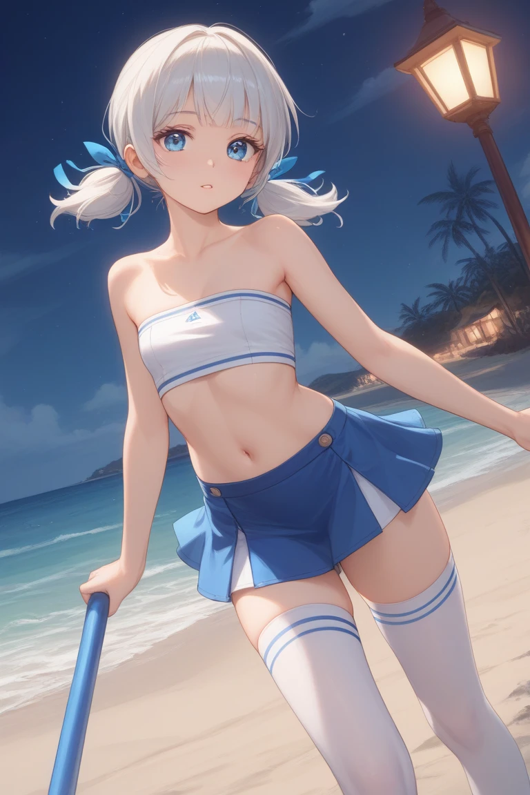 1girl、vtuber-fullbody、highest quality、Masterpiece、Official Art、The best composition、Super detailed、Standing in front of the viewer、short hair、bikini、Small breasts、barefoot、Simple Background、