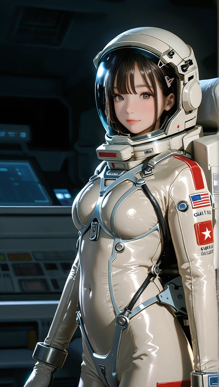 (saint girl :1.5),(big breasts:1.5), ,(shiny pinck hair:1.3),(bangs:1.2),(short button down shirts:1.5),(beautiful shiny skin:1.2),( shiny medium hair:1.3),(thick lip:1.3),(on mars :1.5)