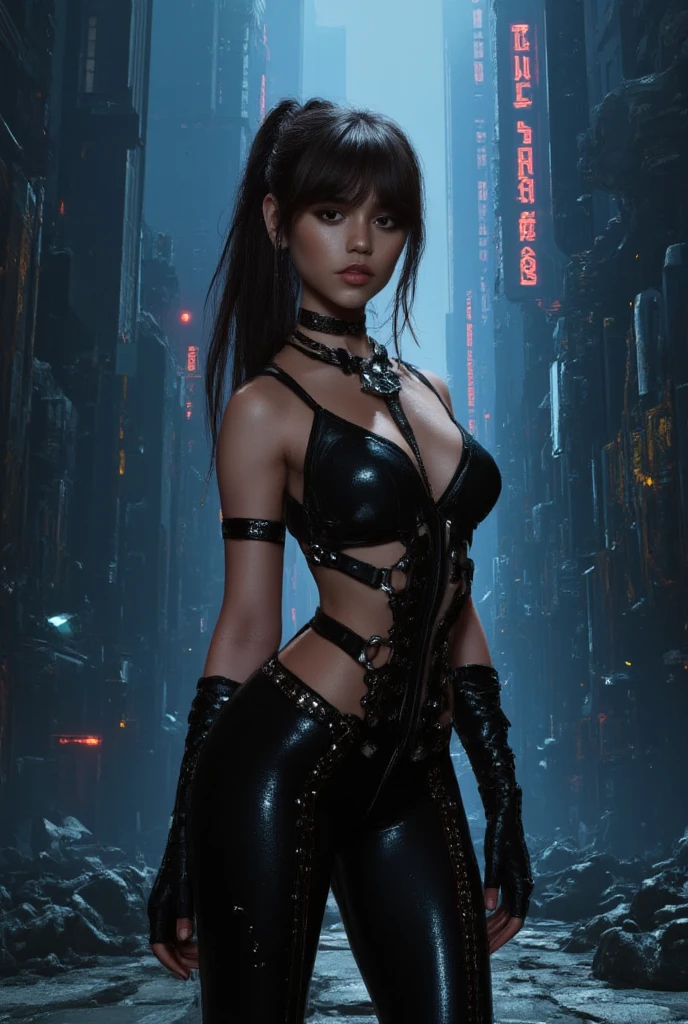 Raw photo, breasts focus,1girl,huge breasts,Bimbo with intricate lace cybersuit, snake coiled around her body, Transparent mechanIsm, Cyberpunk, geometric diagonal, Luminous neon lights, high details, Masterpiece, Best quality, hyper HD, lighting cinematic,gold and red light