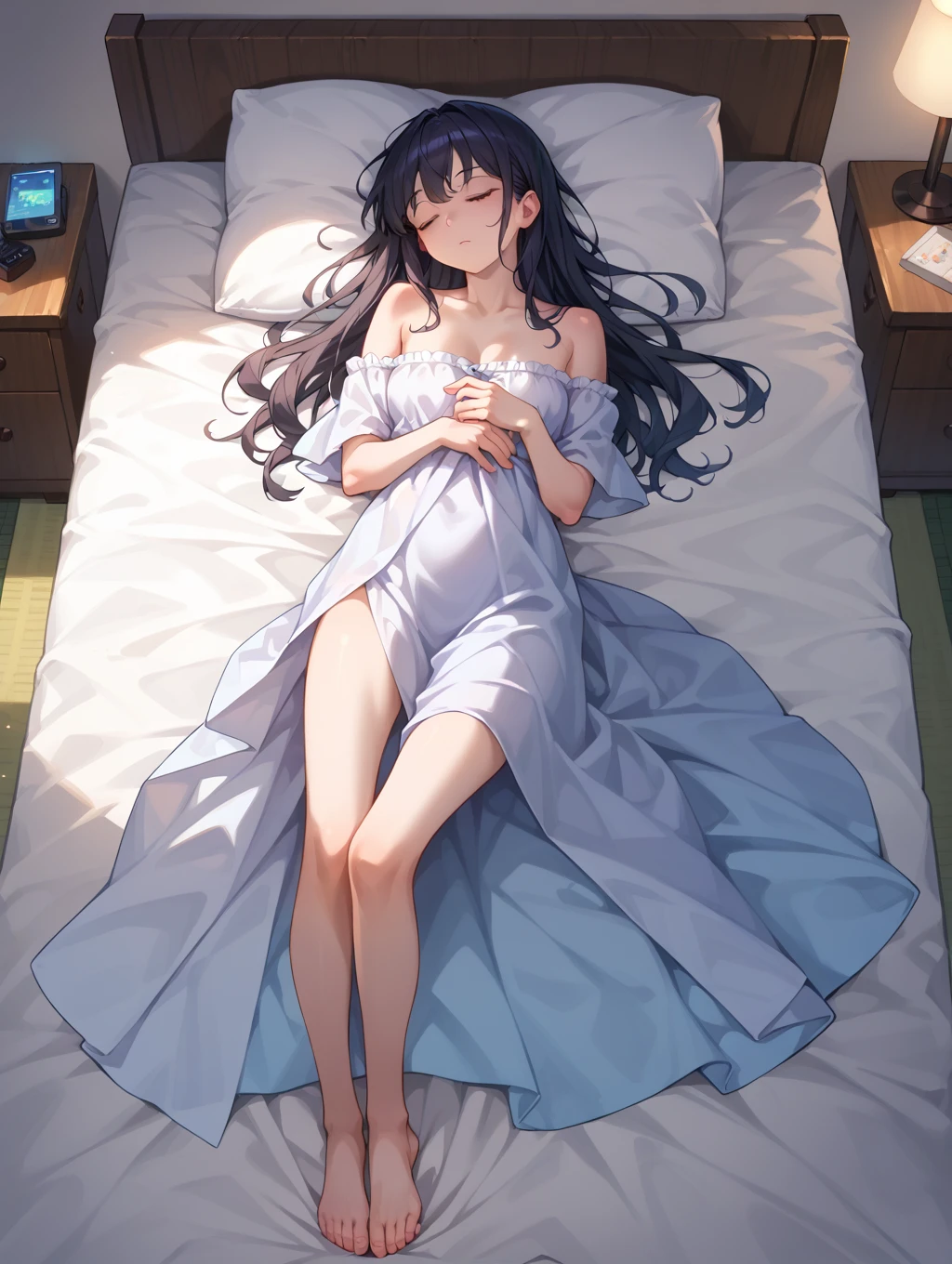 1girl in、Cute naked、cute little、portraitures、Sleeping in large letters、