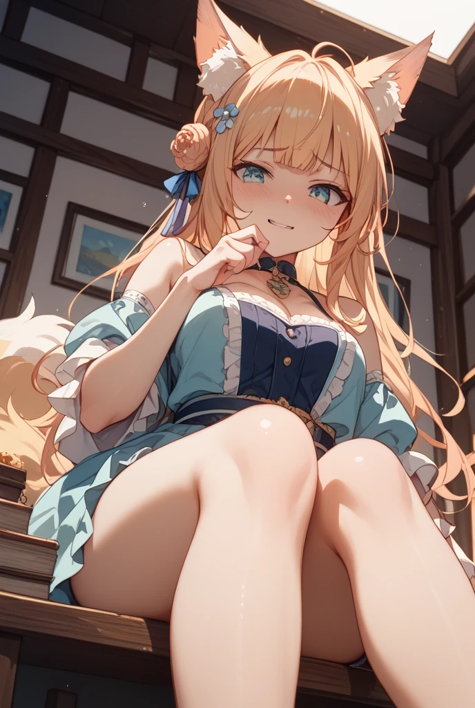 curled hand, hair