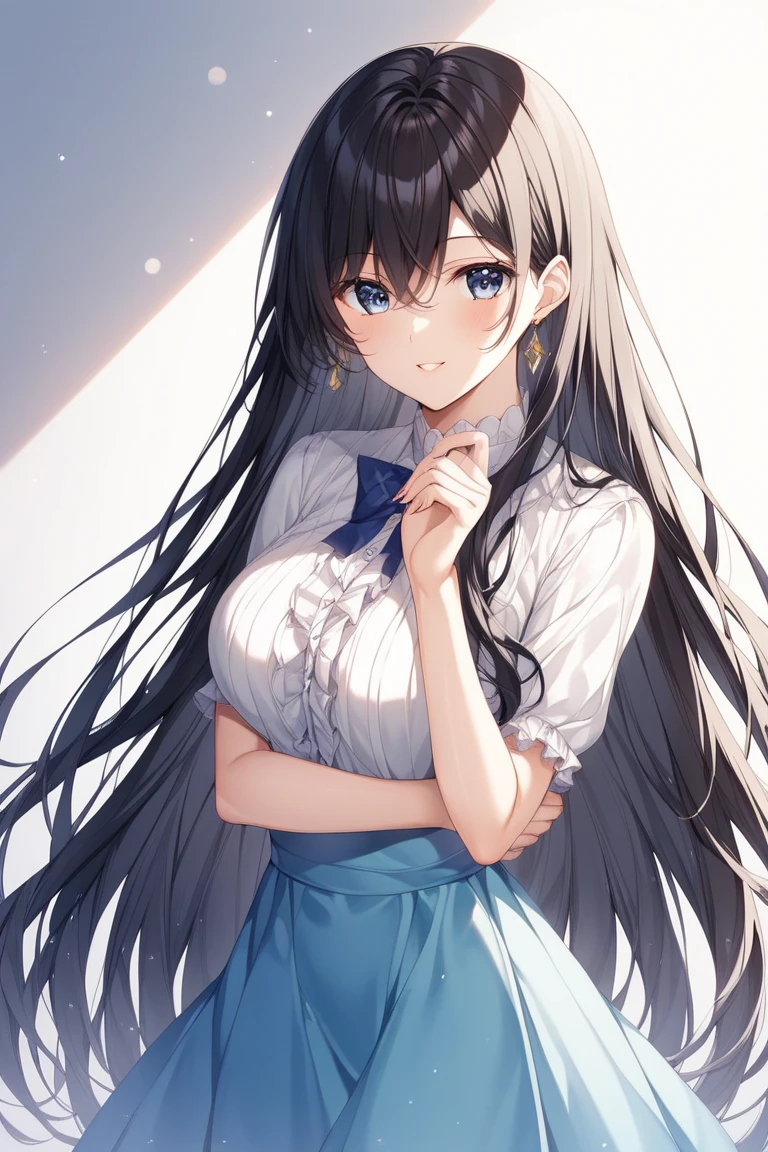 In a village room, a woman with long black hair and a braid and a white blouse stands in the room and raises her hands to cry, big eyes full of tears 1.5 (open mouth to cry 1.5) (collapse cry 1.3) (tears 1.5) (tears 1.5) (background is in the village room 1.5) Anime style 4 K, anime rendering, anime style. 8K, upper body display 1.5) (cinematic lighting 1.5)