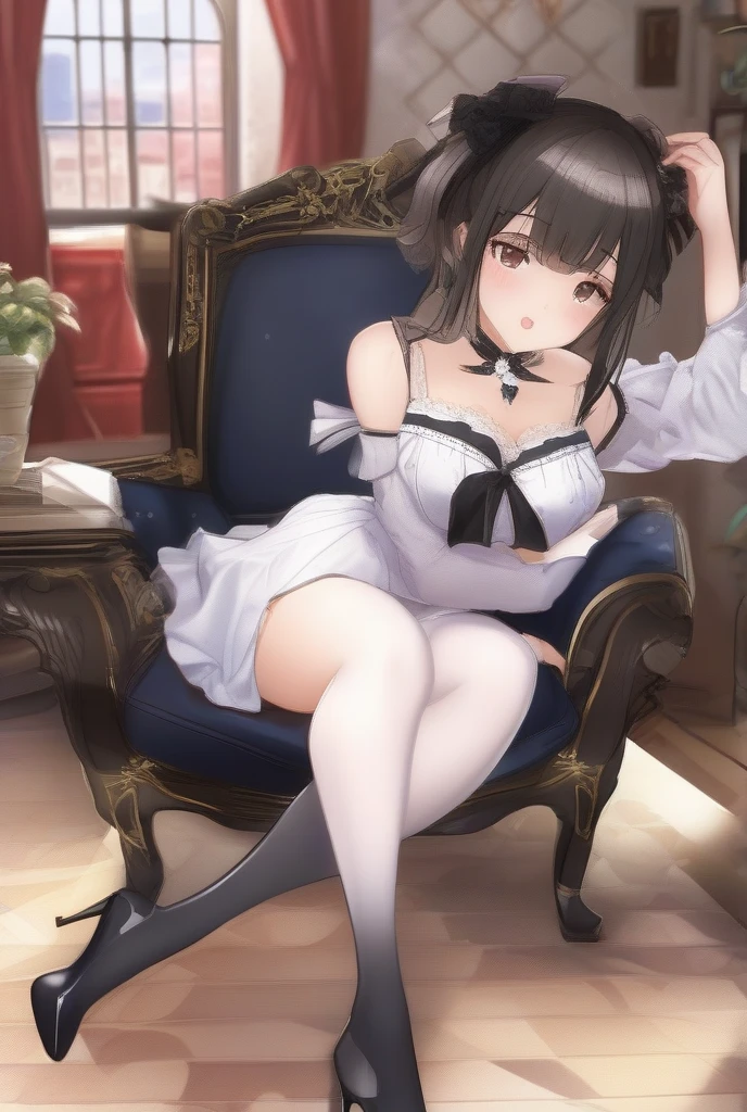 (masutepiece, Best Quality), 超A high resolution, (Top quality photorealistic illustrations), (super definition), (Cute illustration:1.3), (High color saturation:1.3), Detailed beautiful face and eyes, Very detailed background, Dynamic lighting, (extremely delicate and beautiful), (nice hand, Perfect hands:1.4), (Appropriate posture), (Proper configuration), The ideal proportion BREAK is lol,
1girl in, (17 years old girl), Very detailed, colourfull, highest details, 1 beautiful girl, Solo,(Cute:1.5),(Chibi:0.8), (kawaii:1.5),(Lori:0.5),(girl, Cute, Cheerful, Loli face, slightly bulging chest),(A dark-haired,Disheveled short bob,tareme,Pink eyes:1.55),(sano,A smile,Bad face:1.2), (White rabbit ear headband:1.2),Shiny skin,Clear skin, Beautiful skin,(best quality face),(Top quality glowing eyes), BREAK ((wearing a shiny white playboy bunny。)), (White rabbit ears headband and white rabbit tail:1.2), White high heels, BREAK,
BREAK, ((Wonderland)),inside in room,Gothic decoration, ((1girl in)), Solo, Sitting, In the Great Hall, palatial palace, Giant Throne, chandeliers, Red carpet, tapestries and artwork, (Wide Shot), From below, Sunlight, Beautiful lighting,(symbolic:1.2),depth of fields,
BREAK,wakame,wakame,wakame,(Dynamic Angle:1.4),
BREAK,(Blurry background:1.3),(absurderes, hight resolution, Super Detail Art),cel shading,Clear Color, Lonely optical effect, Beautiful pictures, Bright glow,mystic atmosphere,(Close-up of girl:1.1), Mystical light particle effect,manga influence, clean line drawings,