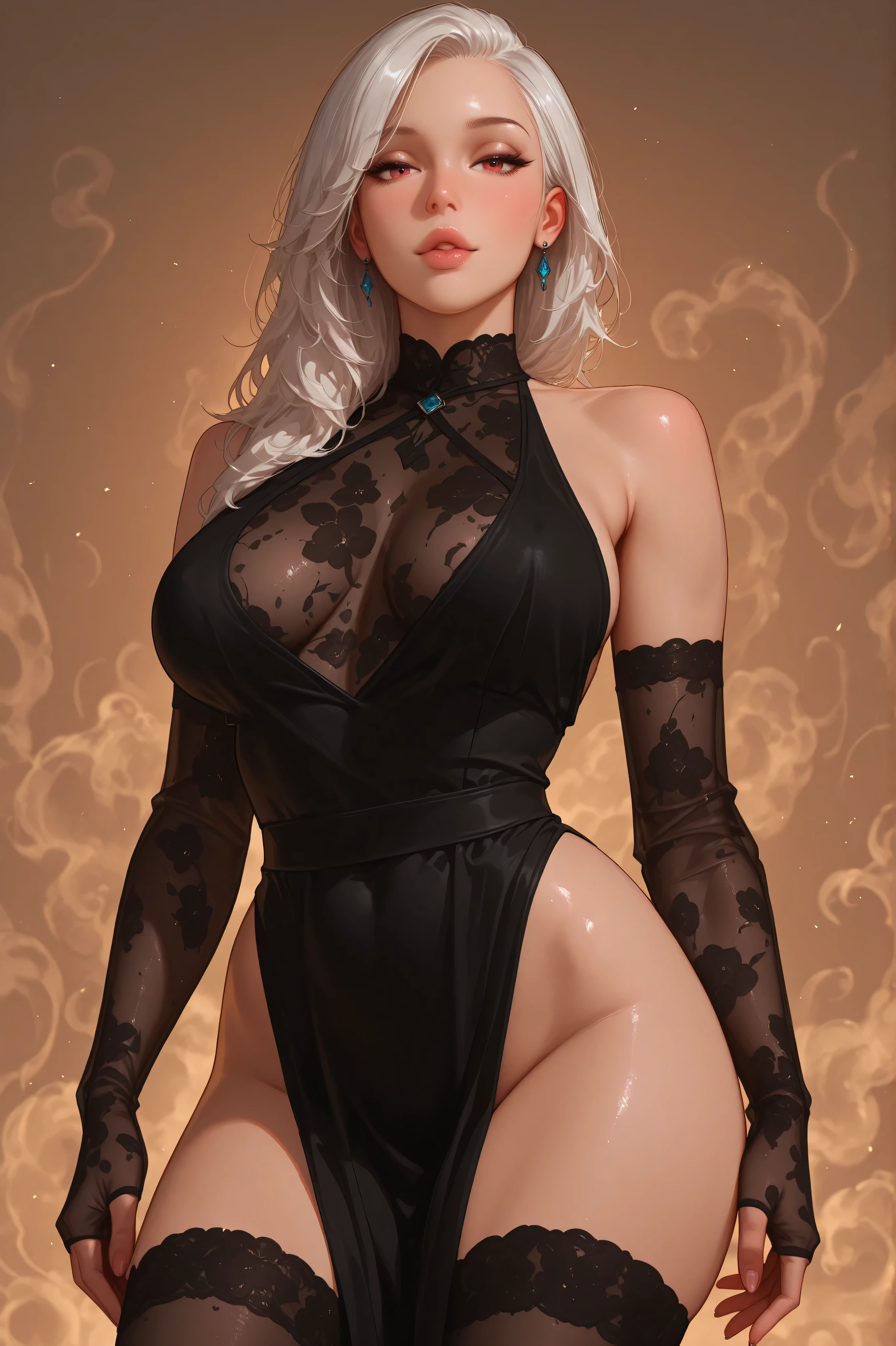 (masterpiece, best quality:1.2), 1 girl, alone, (((shenhe_Genshin,hitman,Genshin Impact,Long_Hair, Blue_Eyes, bangs, Hair_polypubic hair_One_eye, Breasts, Hair_decorations, Large_Breasts, jewelry, Grey_Hair, White_Hair, nipple tassels, Earrings, Very_Long_Hair, Braid, breast enhancement_curtain))),((Masterpiece)),A high resolution, ((Best quality)),tmasterpiece,top-quality,best qualityer,((( looking at viewert, There is light in the eyes))),(((Light and shadow interlace,white skinned,gigantic cleavage breasts,huge boob,Raised ,laughingly,self-assured))),(((araffe woman in a black dress sitting on a bed, Korean girl, Gorgeous young Korean woman, beautiful Korean women, gorgeous chinese models, Korean woman, photo of slim girl, Beautiful young Korean woman, Attractive pose, trending at cgstation, 2 female model, pretty face with arms and legs, Chinese girl, from below))),