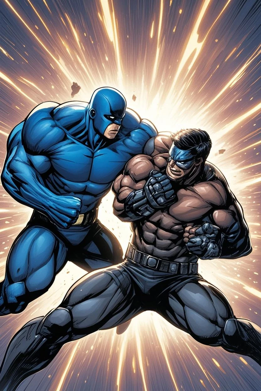 A full-body 3D male realistic model, wearing a full-body hero suit and cape in the pattern of a professional baseball uniform, a very short-haired, crew-cut, cool, dandy-looking, veteran-aged man with a shiny, sparkling blue cape that is longer than his body, gloves and a cap are always worn, an original hero, only the eyebrows, eyelashes and eyes are visible, his mouth is bandaged and sealed, the upper half of his face is bare with a sharp look in his eyes, he has six-pack abs, a muscular macho man with a sturdy body and a cool look, his legs are closed, his hands are clasped behind his back in an X shape, his whole body is bound and sealed with duct tape and he is held down. He has collapsed from exhaustion and is sleeping with his eyes closed. A coat of arms, in a dark room as the background, his whole body facing forward, backward, left and right (north, south, east and west), an image of him being restrained and mummified.