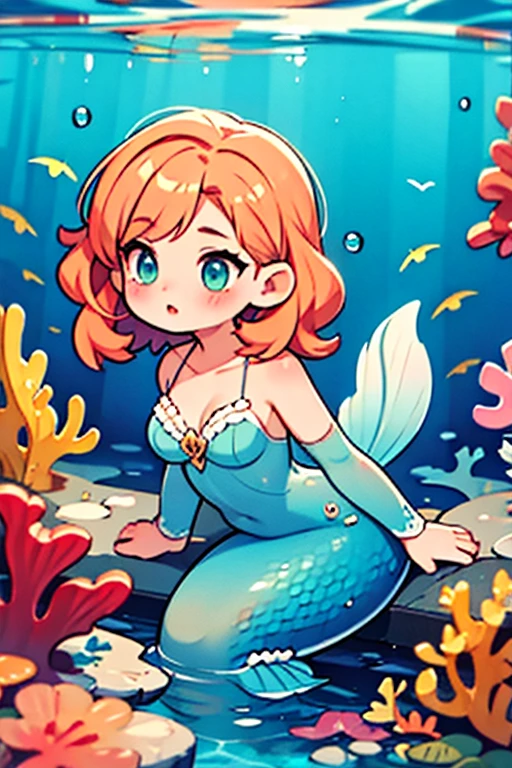 masterpiece,best quality, 1girl, looking at viewer, ariel \(disney\), mermaid, underwater, upper body,