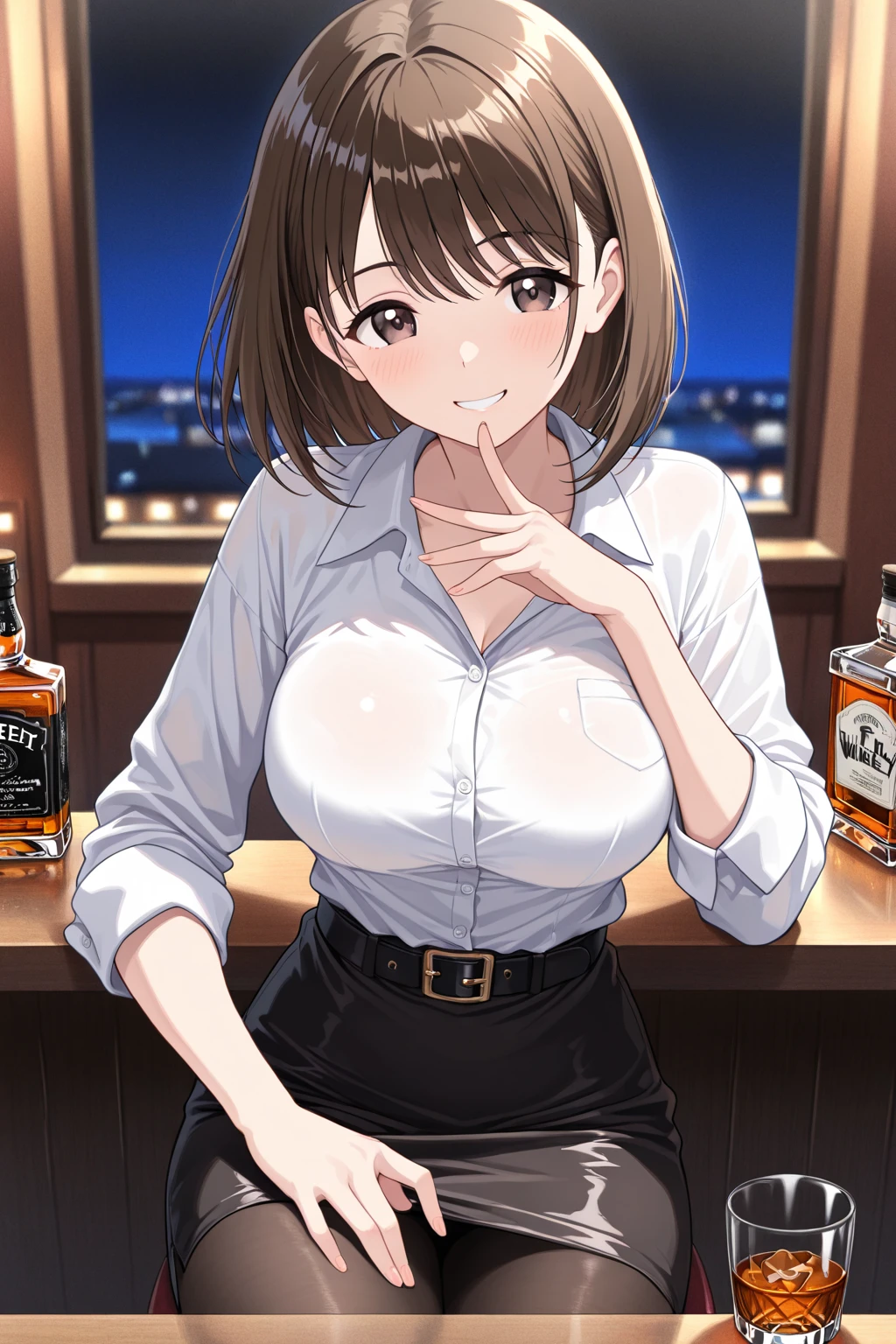 Japanese beauty naked,Being alone,belt,Watch on wrist,Drunk,Hiccups、Embarrassing、Standing in front of a white wall、Right to chest、Left hand near mouth、Above the knee shot、night、Indoor Japanese-style room、Ultra high definition、16K
