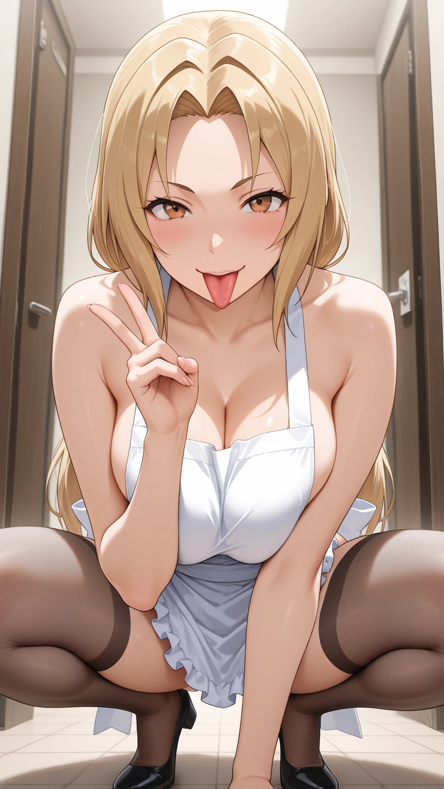 anime, beautiful face, highly detailed face, 2 accurate legs, pink detailed eyes, highly detailed background, perfect lighting, accurate arms, accurate hands, accurate fingers, blonde hair, full body, 1girl, solo, ruby hoshino, oshi no ko, in a nurses office, absurdres, high res, ultrasharp, 8K, masterpiece, looking at viewer, (full body:1.4), orgasm face, cleavage, pink detailed nurse outfit, unbuttoning nurse outfit, sexy nurse outfit, no bra, no panties, nurse equipment, nurse hat, white detailed thighhighs, heels, sexy pose, sitting down, one hand fingering vagina, fingers in vagina, vagina insertion,