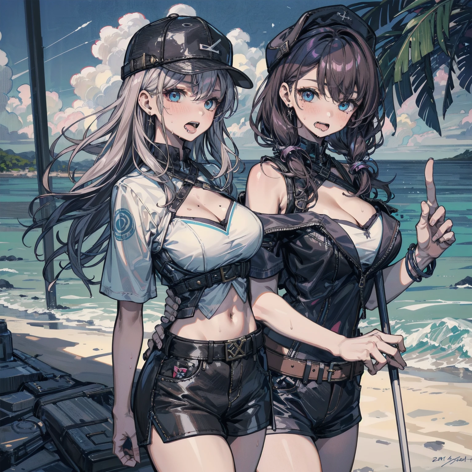 Special Forces Girls,during war,Grinning face,topless,belly button,aircraft carrier